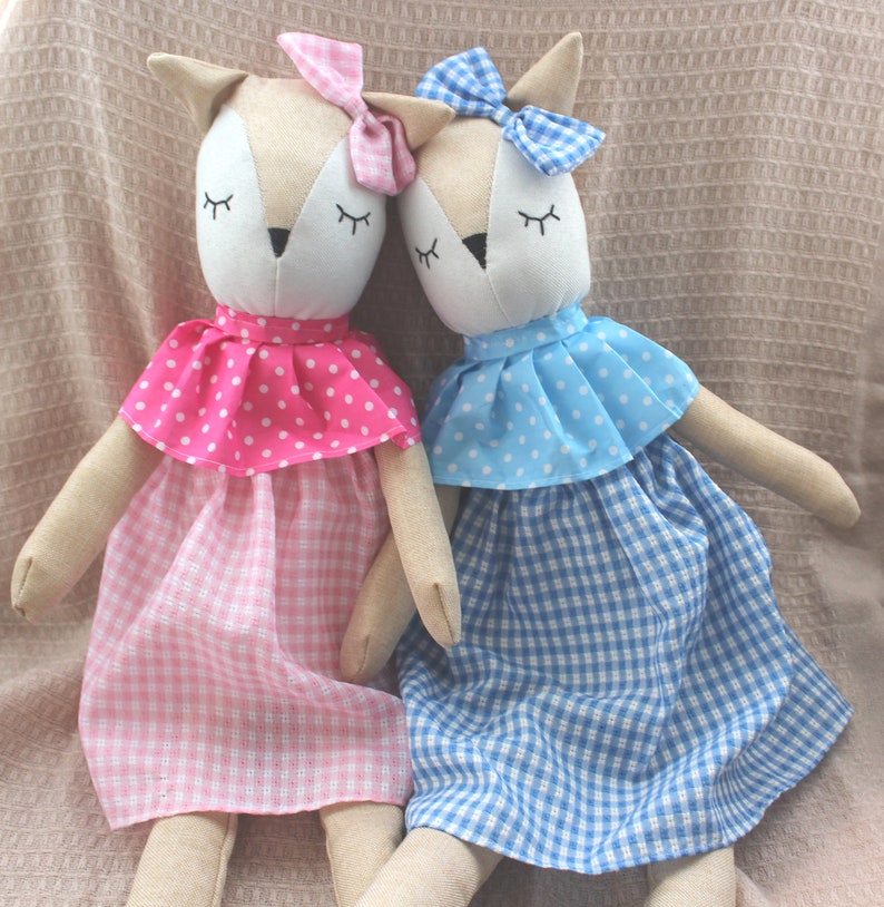 Heidi & Helena stuffed cotton cute deer doll blue or pink 60 cm/ stuffed animal/ baby gift image 6