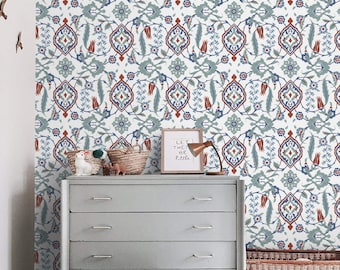Wallpaper vintage ornament Peel and stick removable or Traditional non woven wallpaper