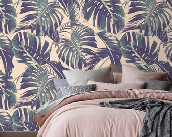 Tropiska lövtapeter Avtagbar eller traditionell accenttapet
