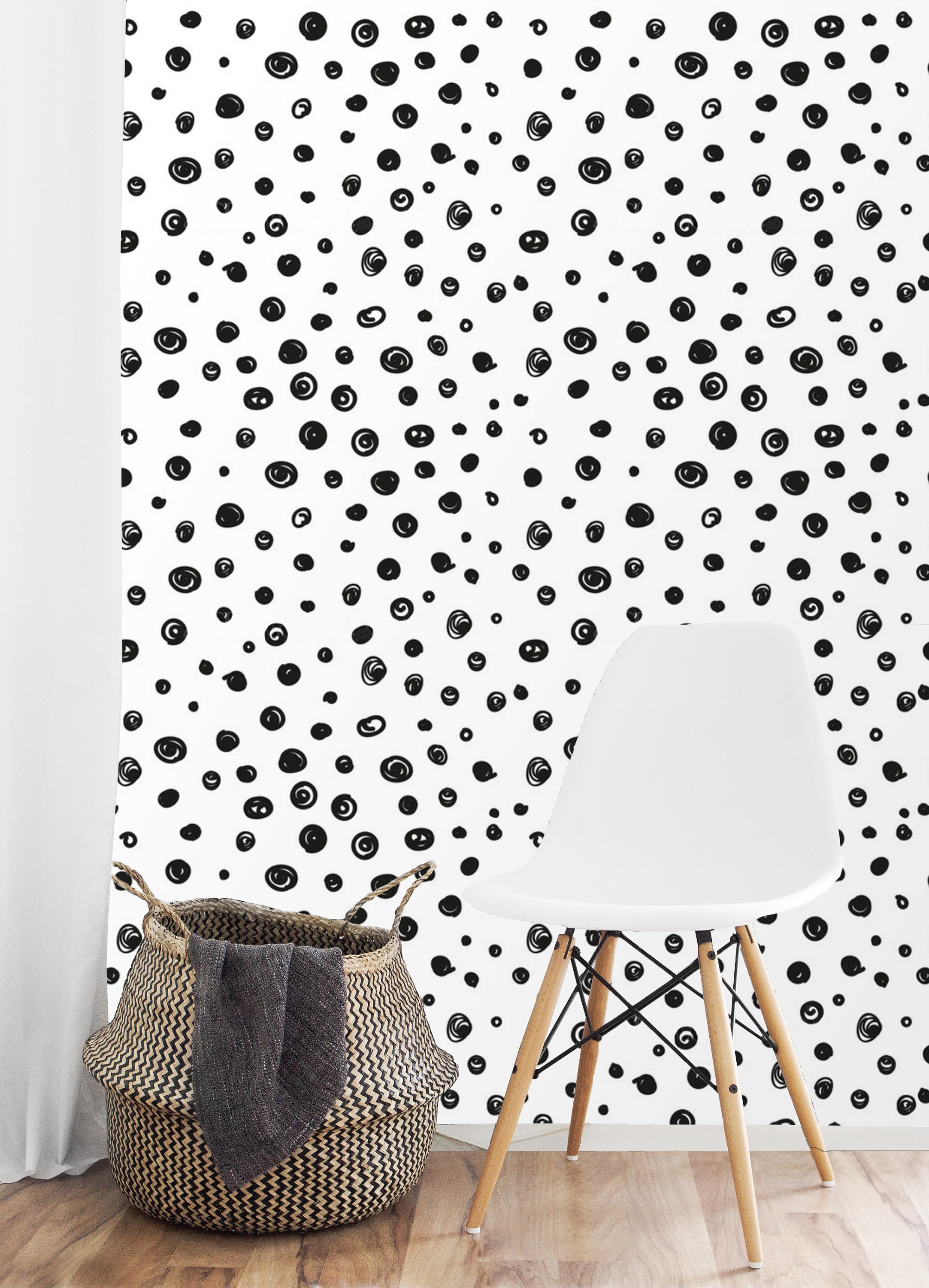 Peel and stick Wallpaper Black White Modern Self Adhesive | Etsy