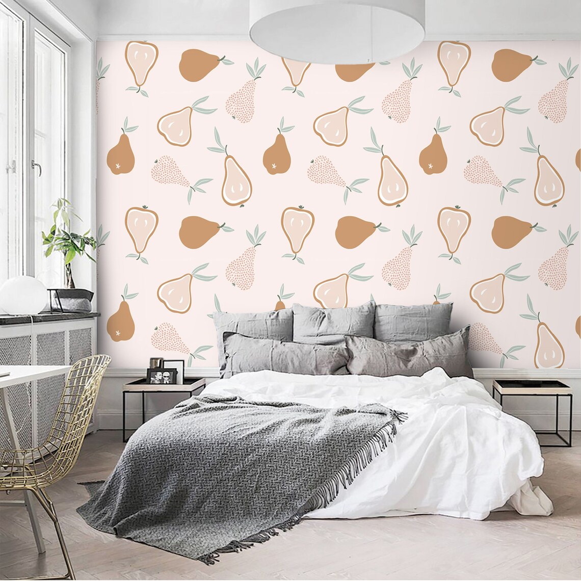 Fruit Wallpaper Pears Peel and stick Removable Wall Paper | Etsy