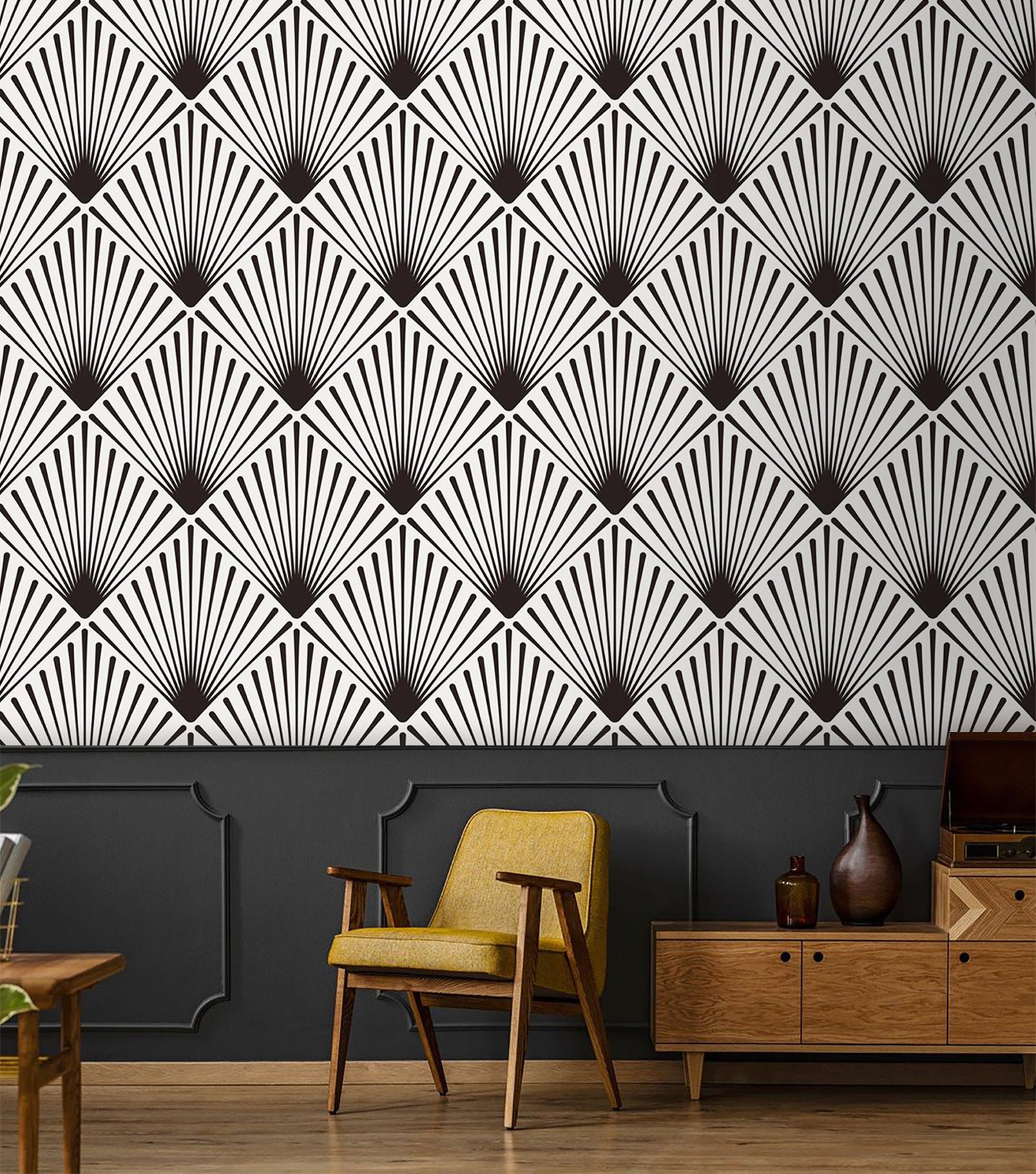 Art Deco Wallpaper Peel and stick Geometric Removable | Etsy
