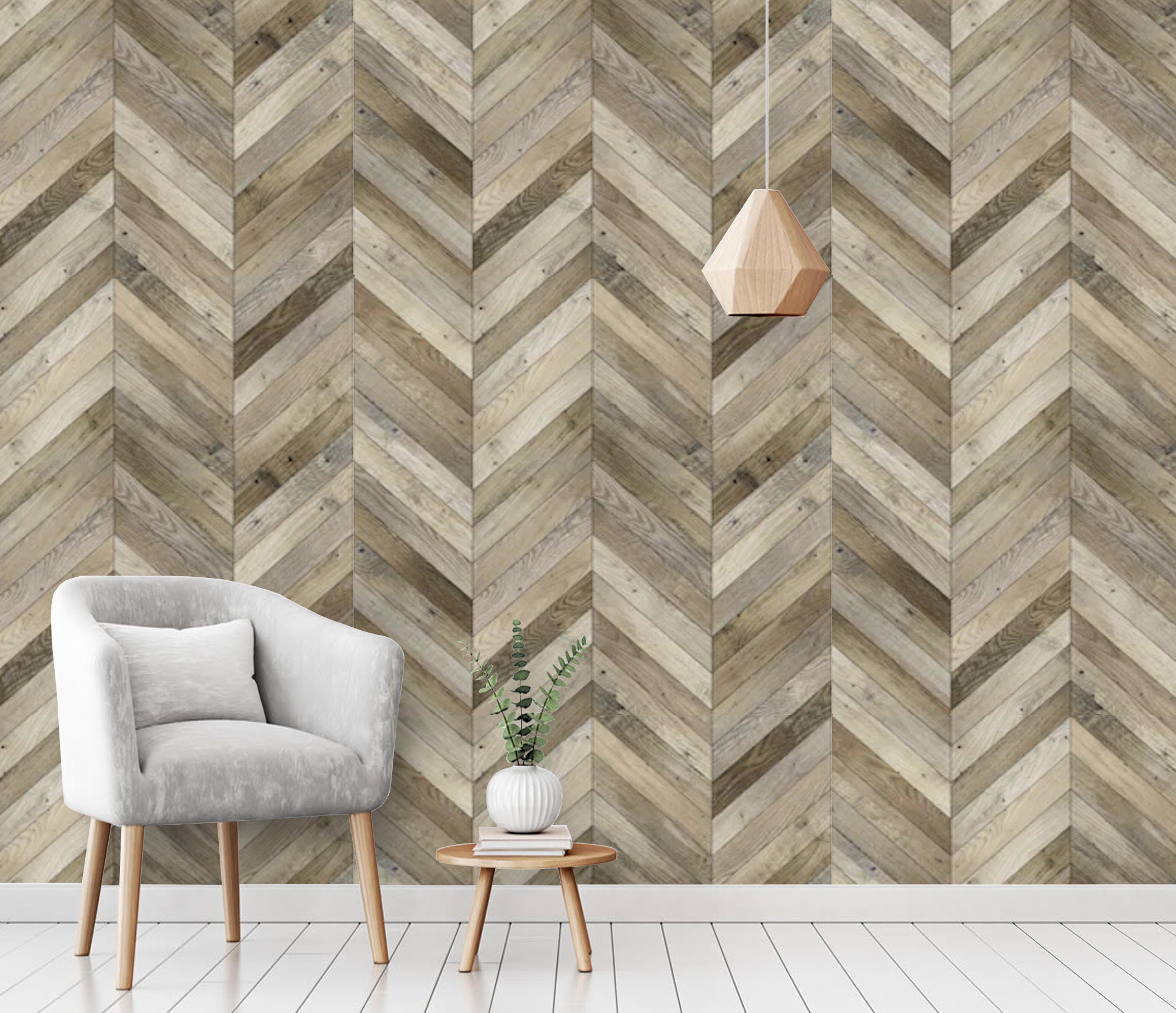 Herringbone Wood Wallpaper Peel and stick Removable Wallpaper Etsy