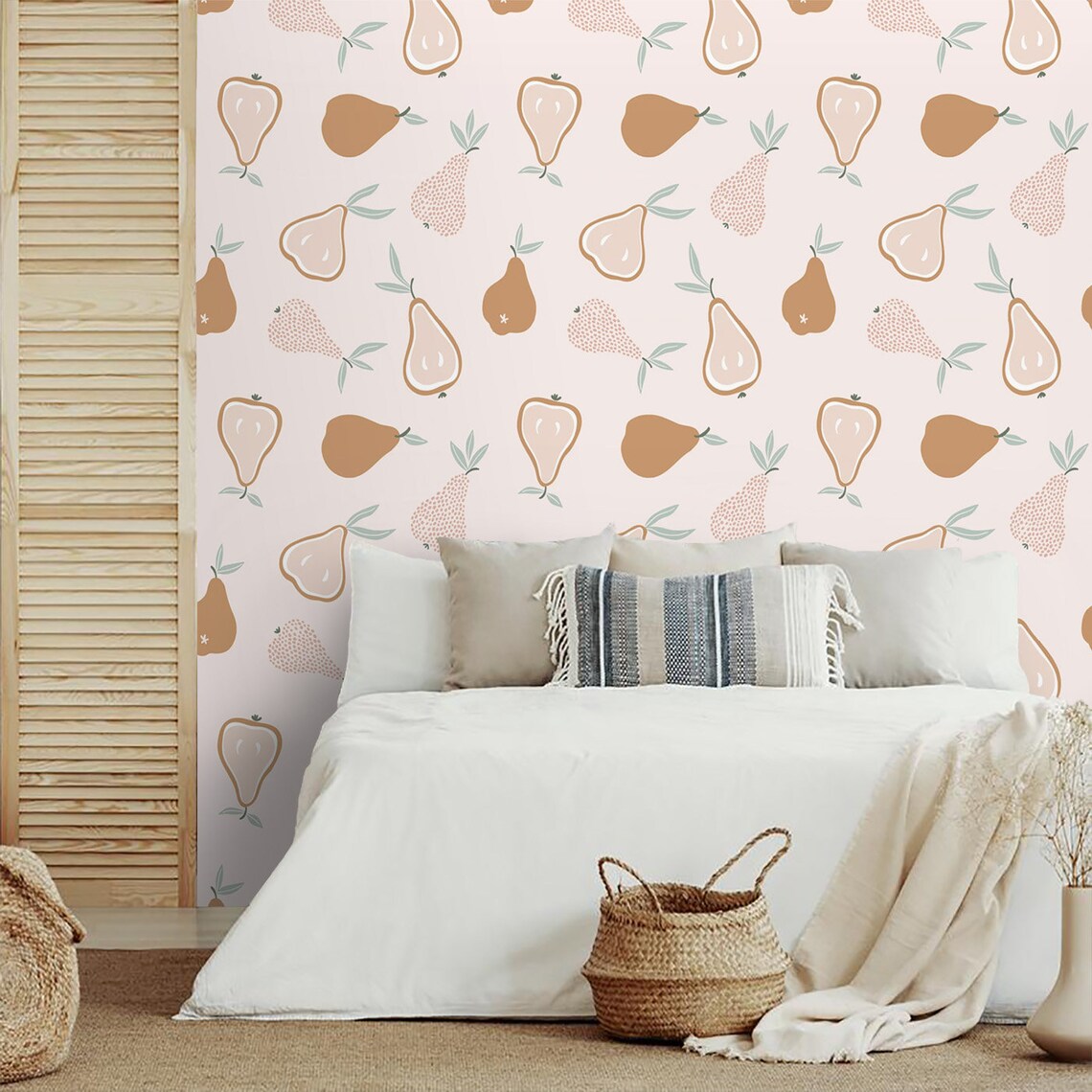 Fruit Wallpaper Pears Peel and stick Removable Wall Paper | Etsy