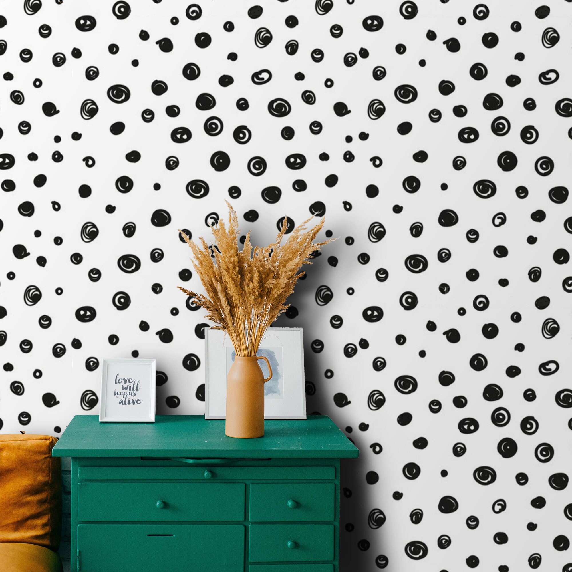 Peel and stick Wallpaper Black White Modern Self Adhesive Etsy