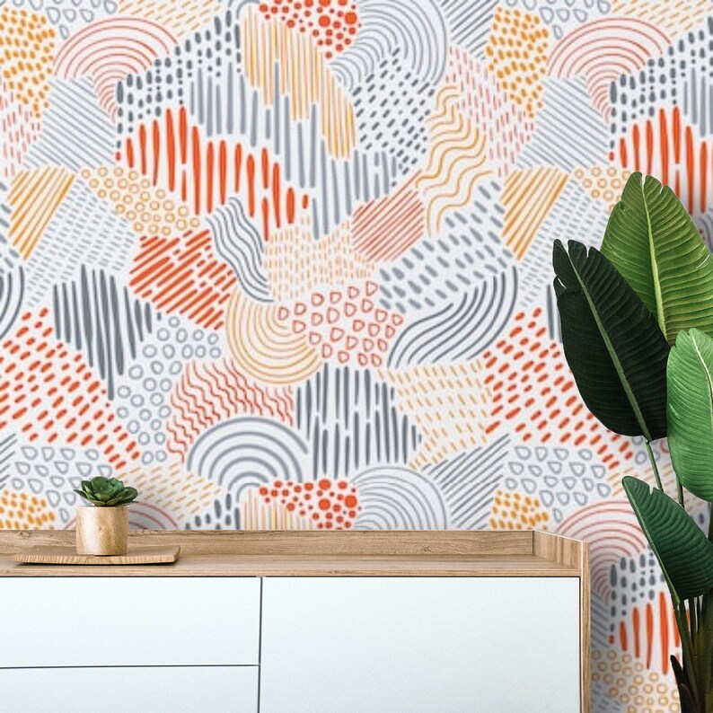 Peel and Stick Abstract Modern Wallpaper Removable Self Etsy
