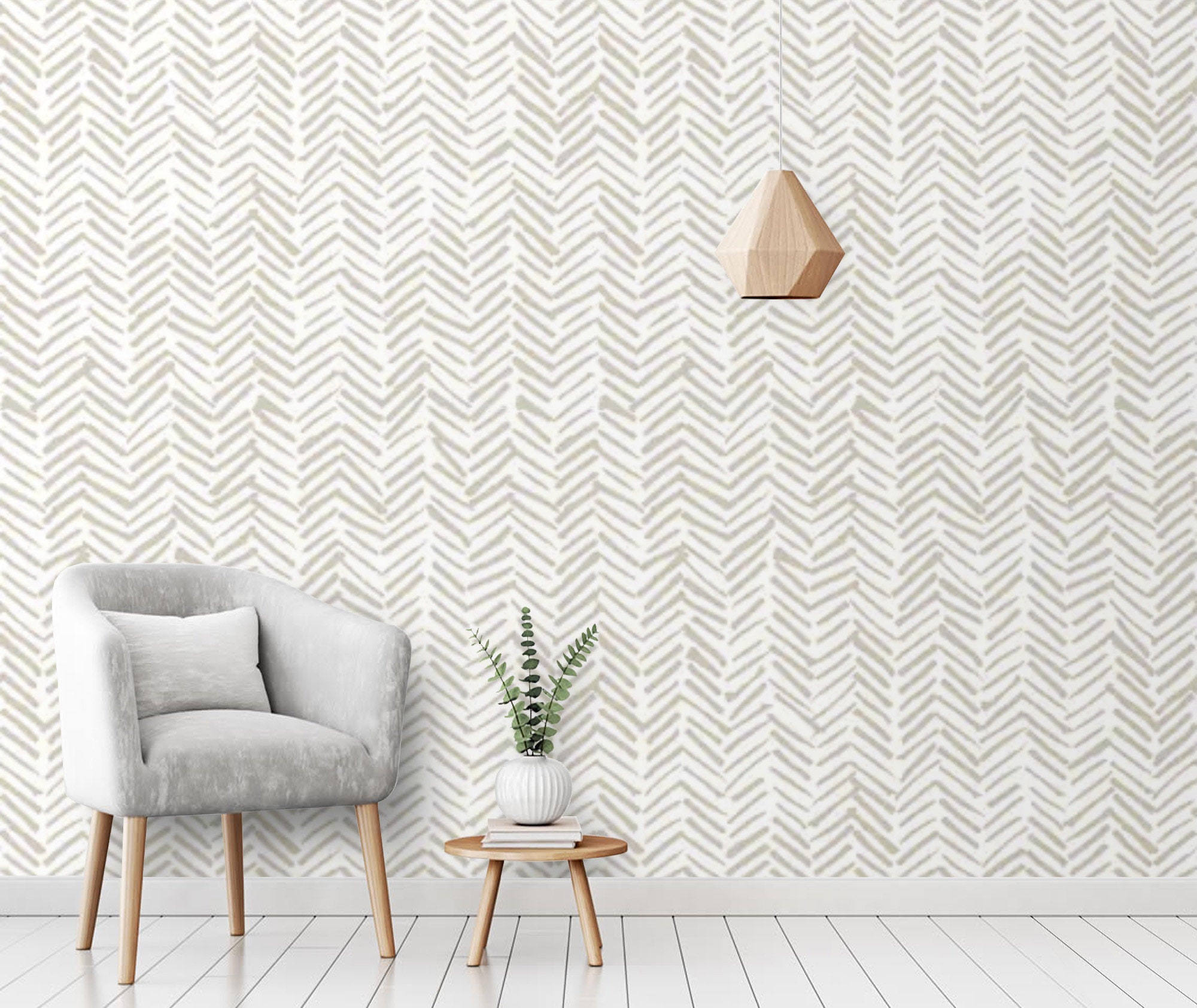 Herringbone Wallpaper Peel and stick Modern Removable Minimal | Etsy