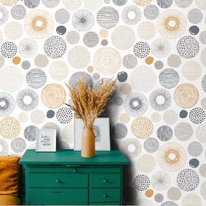 Abstrakte minimalistische Tapete Schälen und Stick entfernbar oder Traditionelle Tapete Geometrische Akzentwand