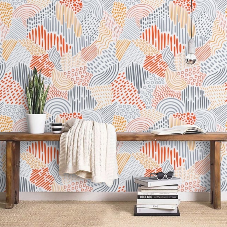 Peel and Stick Abstract Modern Wallpaper Removable Self | Etsy