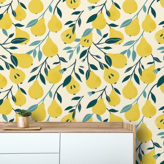 Peel and stick Wallpaper Yellow Removable Self Adhesive Wall | Etsy