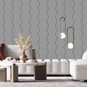 Geometric wallpaper minimalist herringbone Peel and stick removable or Traditional accent modern wallpaper