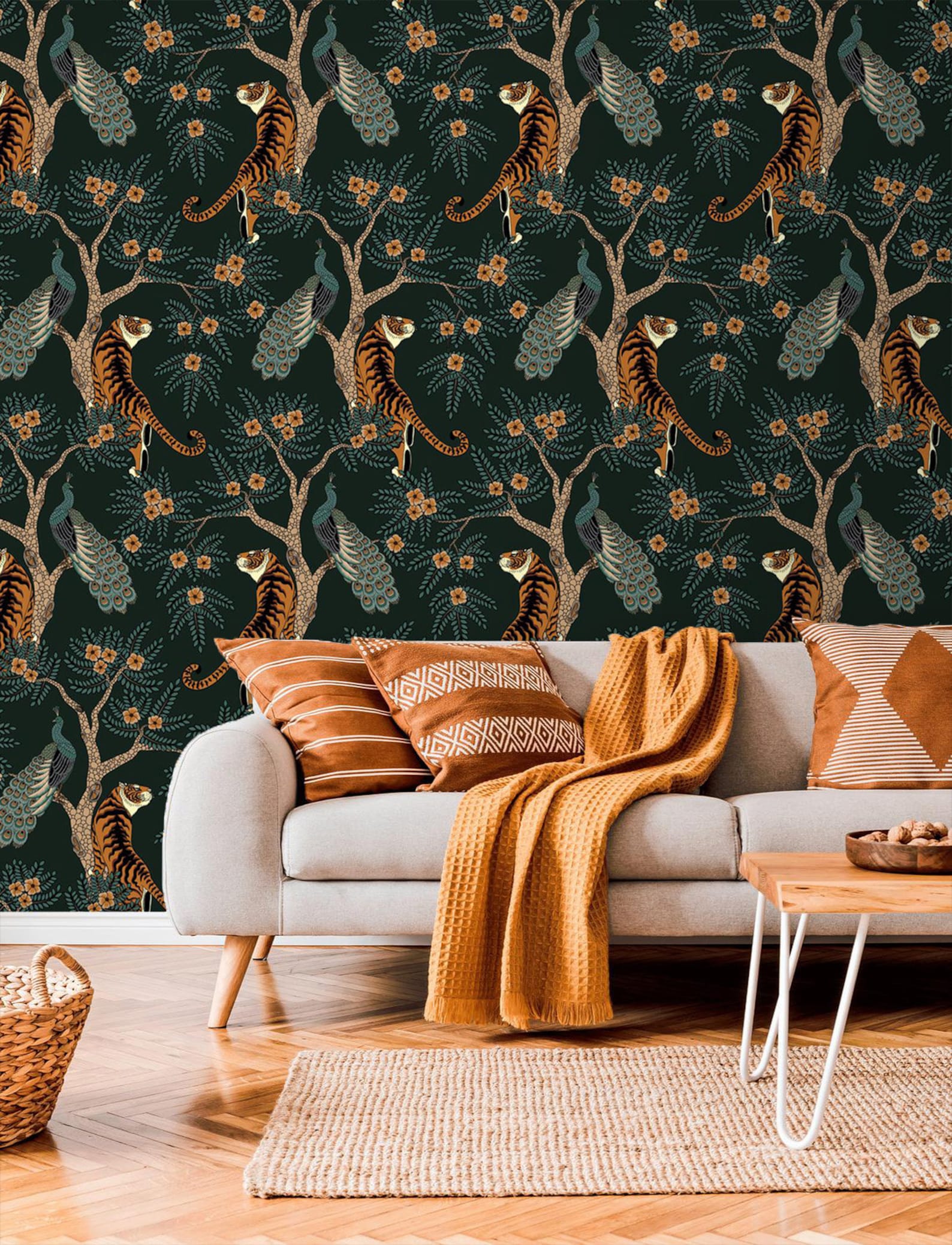 Wallpaper Tigers Jungle Wild Animals Peel and Stick Wall Paper Etsy