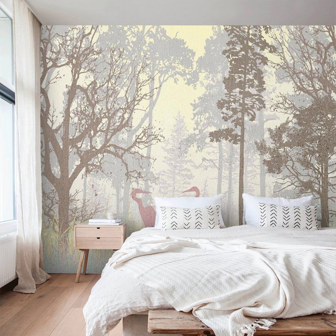 Foggy Forest Wall Mural Peel and Stick Wallpaper Removable or ...