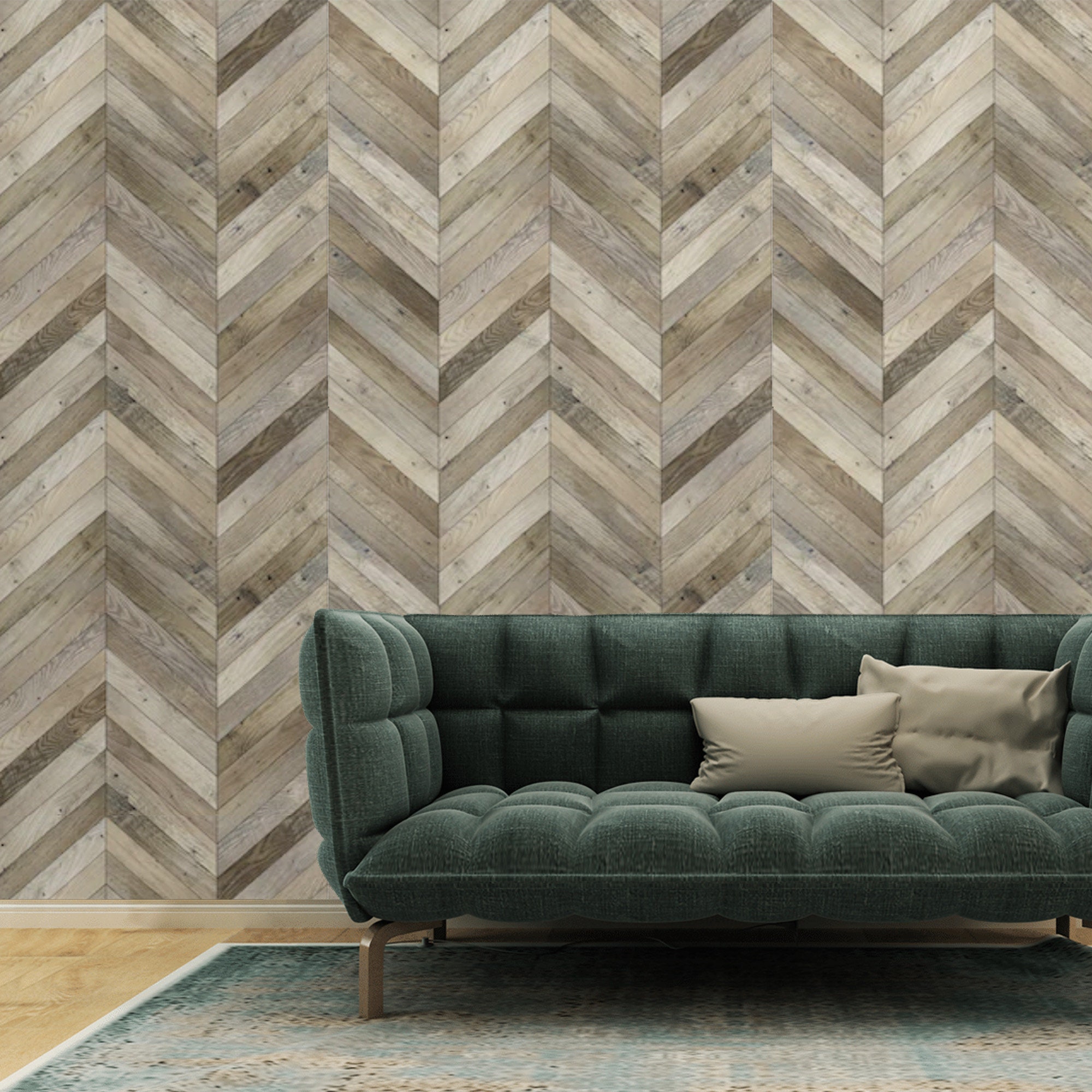 Herringbone Wood Wallpaper Peel and stick Removable Wallpaper Etsy