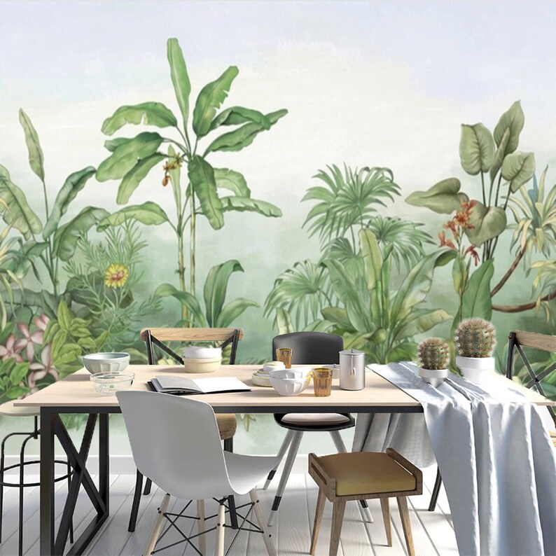 Peel and Stick Tropical Jungle Wall Mural Removable Tropical Etsy