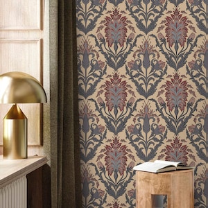 Vintage damask wallpaper | Elegant victorian style wall covering