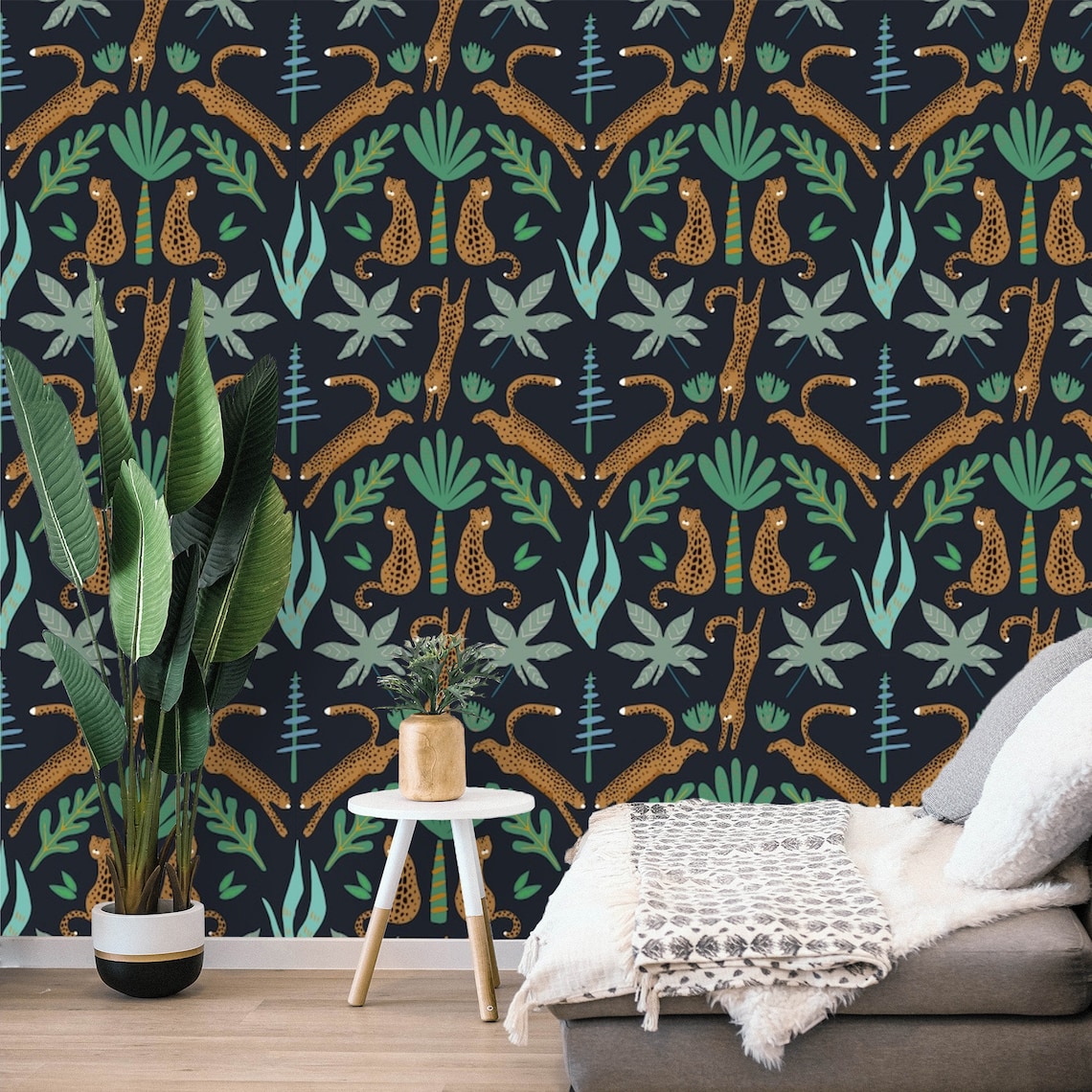 Peel and Stick Jungle Wallpaper Mural Removable Tropical Wall Etsy