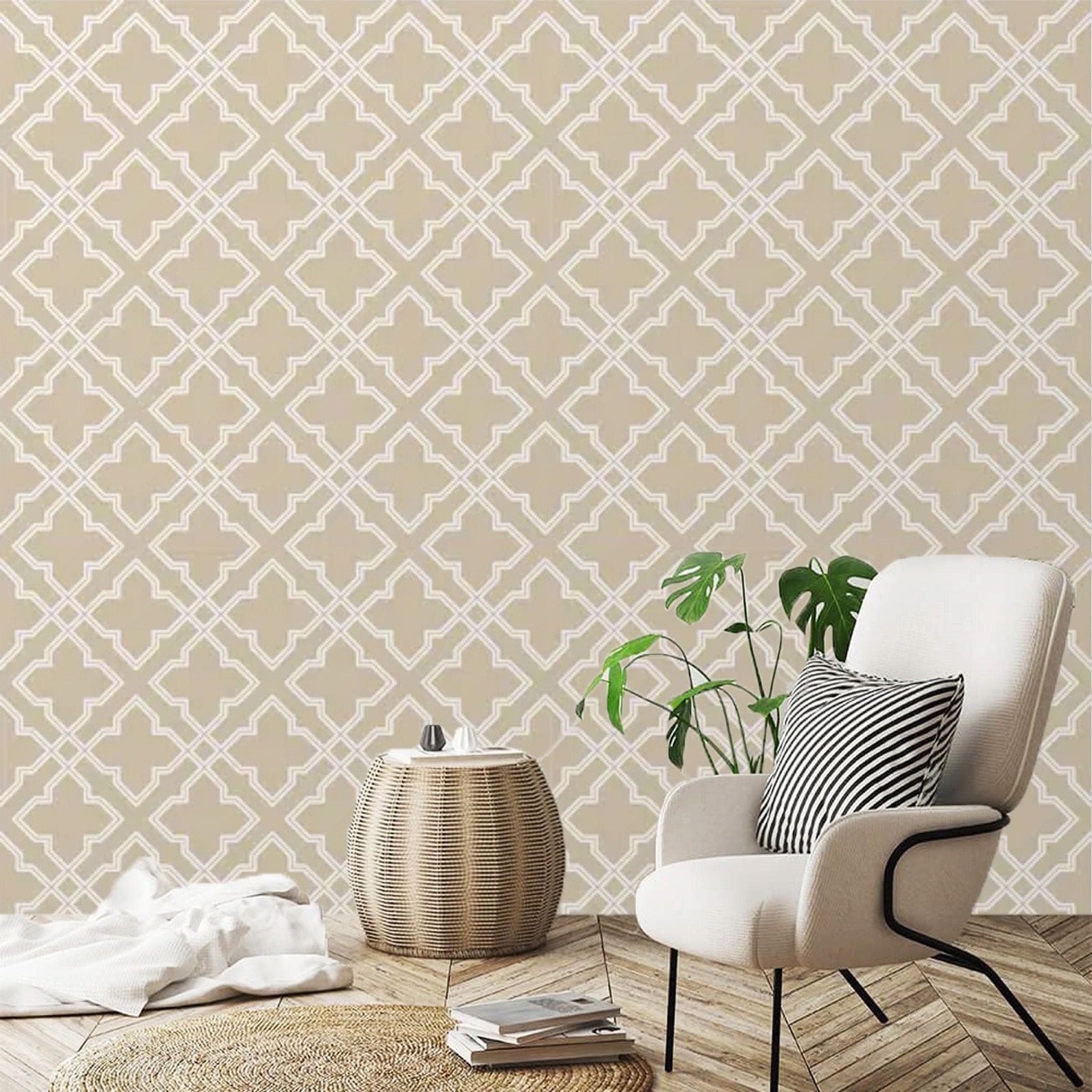 Peel and Stick Wallpaper Neutral Tones Minimalist Simple Wall | Etsy