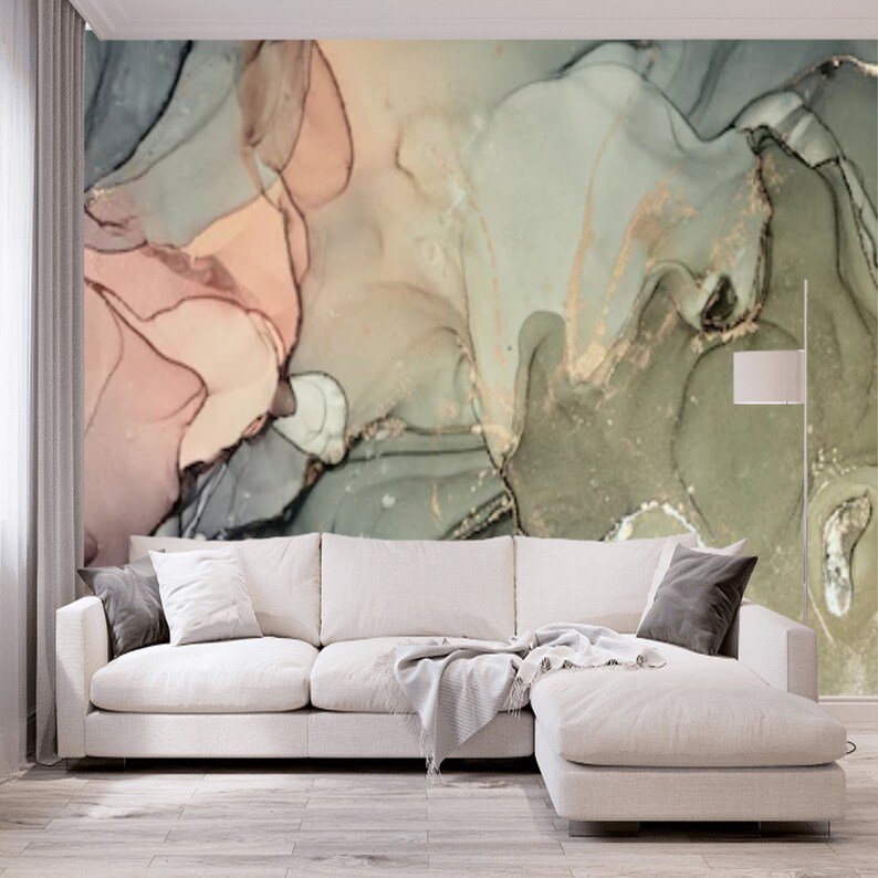 Peel and Stick Abstract Wallpaper Mural Removable Large Etsy