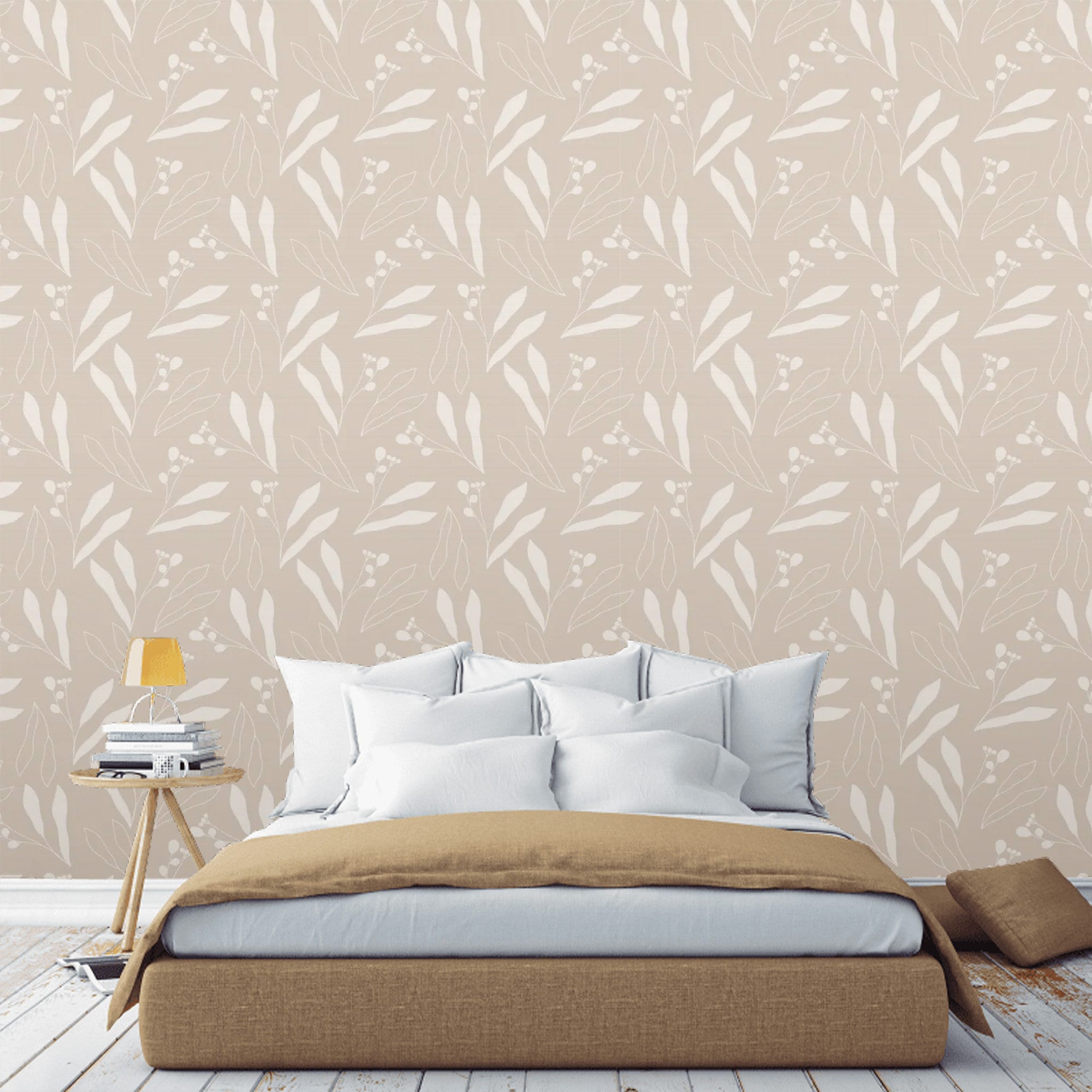 Minimalist Wallpaper Neutral Peel and Stick Botanical Wall | Etsy