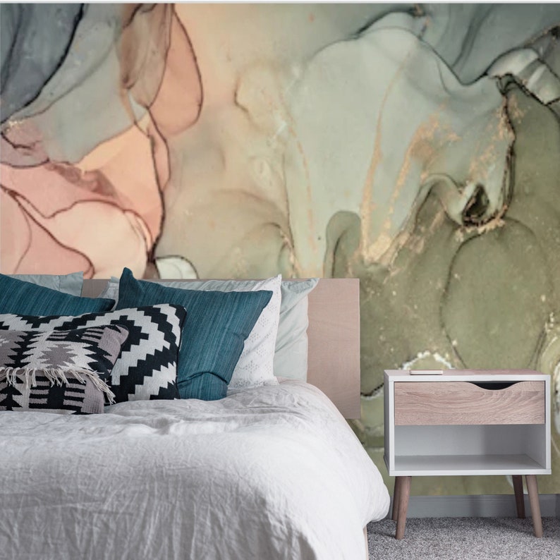 Peel and Stick Abstract Wallpaper Mural Removable Large Etsy