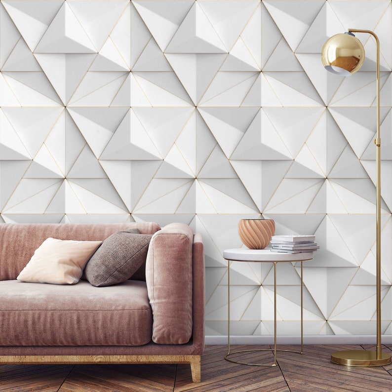 Peel and stick Geometric 3d Wallpaper Removable Self Adhesive Etsy