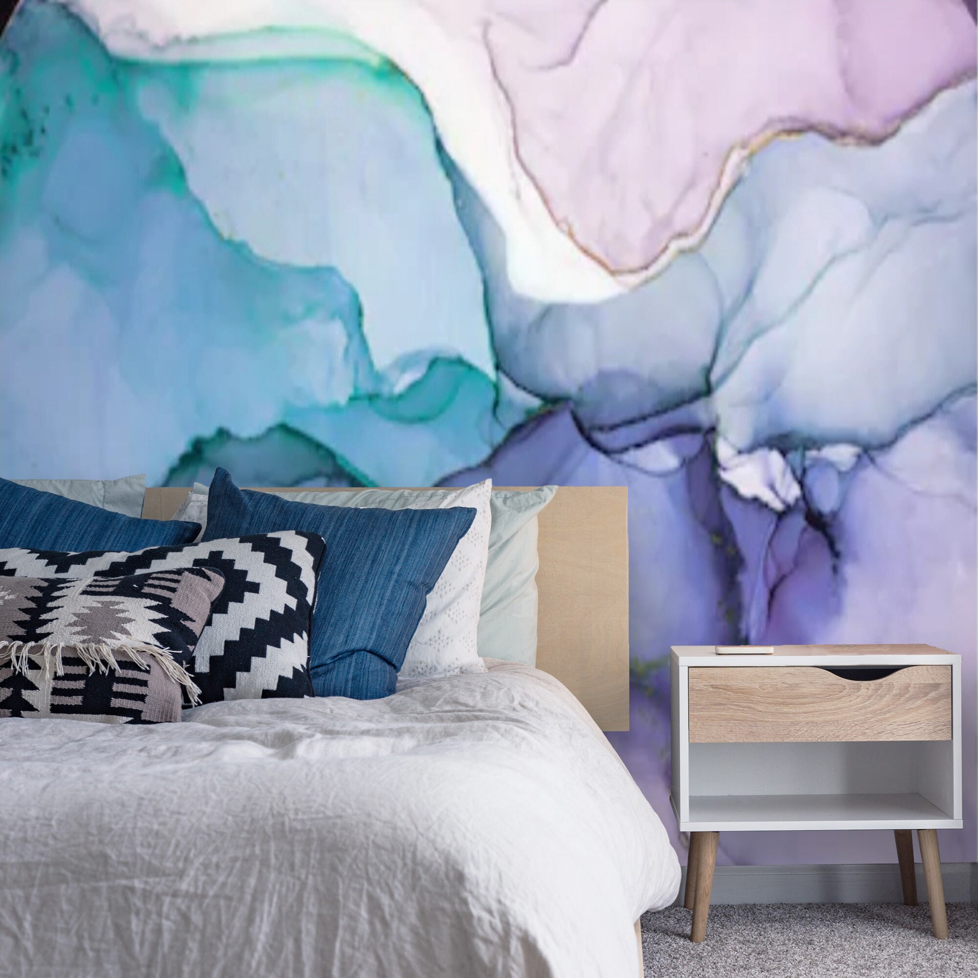 Peel and Stick Abstract Wall Mural Pastel Removable Wallpaper | Etsy