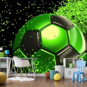 Football Wallpaper ball Sport kids playroom wall mural 3D wallpaper