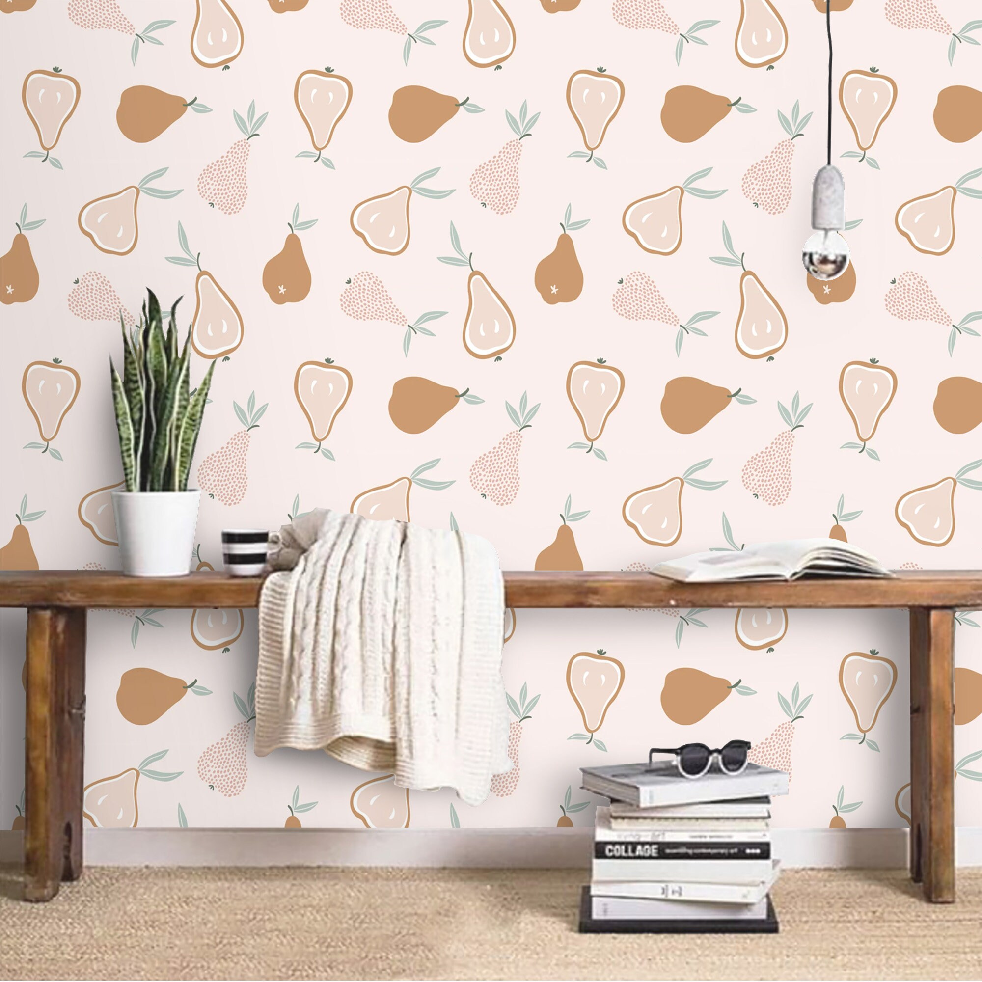 Fruit Wallpaper Pears Peel and stick Removable Wall Paper | Etsy