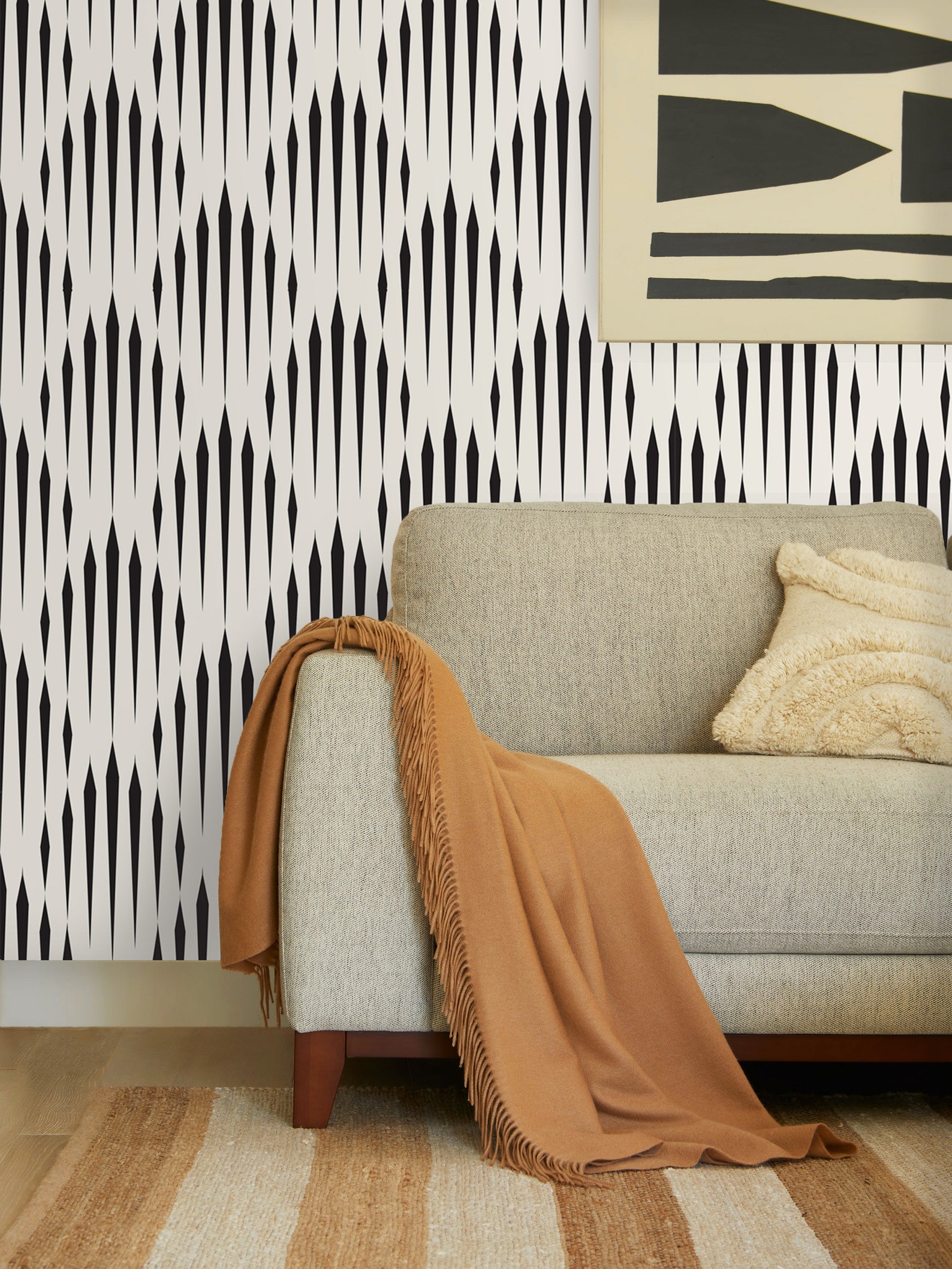 Wallpaper Minimalist Boho style Peel and stick Removable Wall Etsy