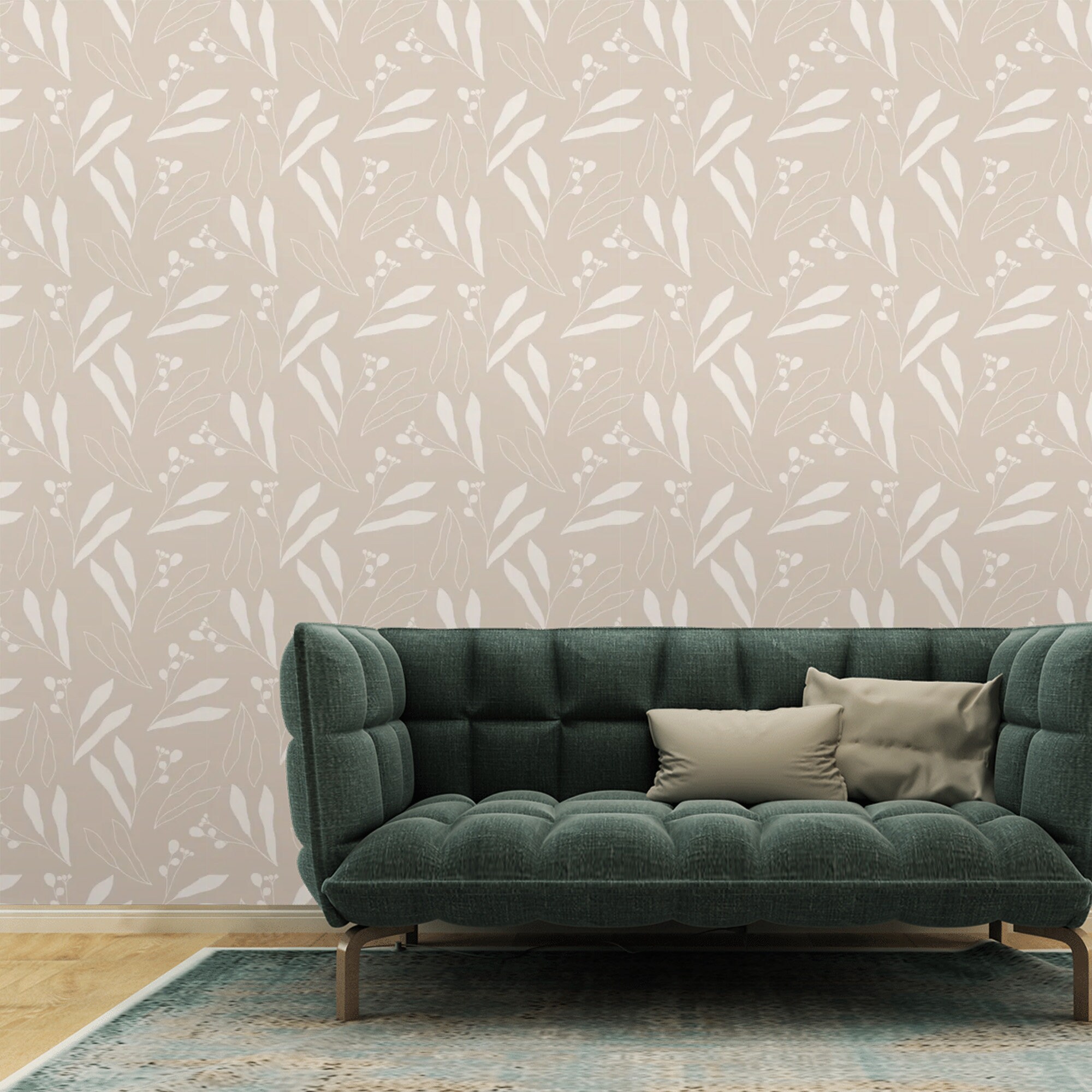 Minimalist Wallpaper Neutral Peel and Stick Botanical Wall | Etsy