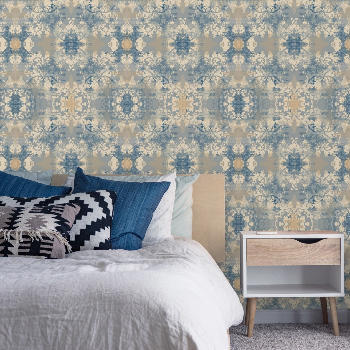 Damask Vintage Wallpaper Peel and Stick Self Adhesive or Etsy