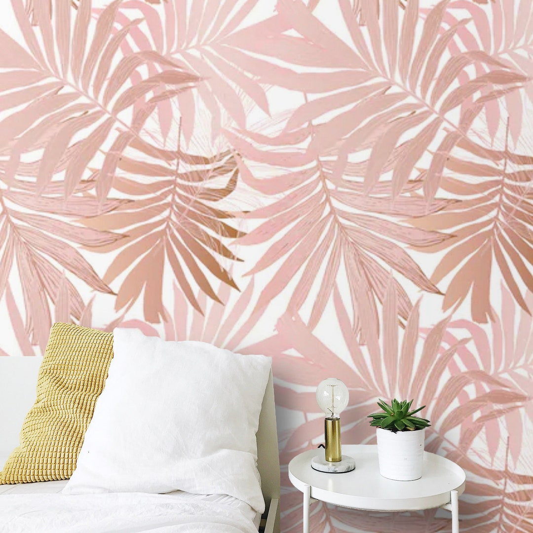 Wallpaper Palm Leaves Peel and Stick Removable or Traditional Wall