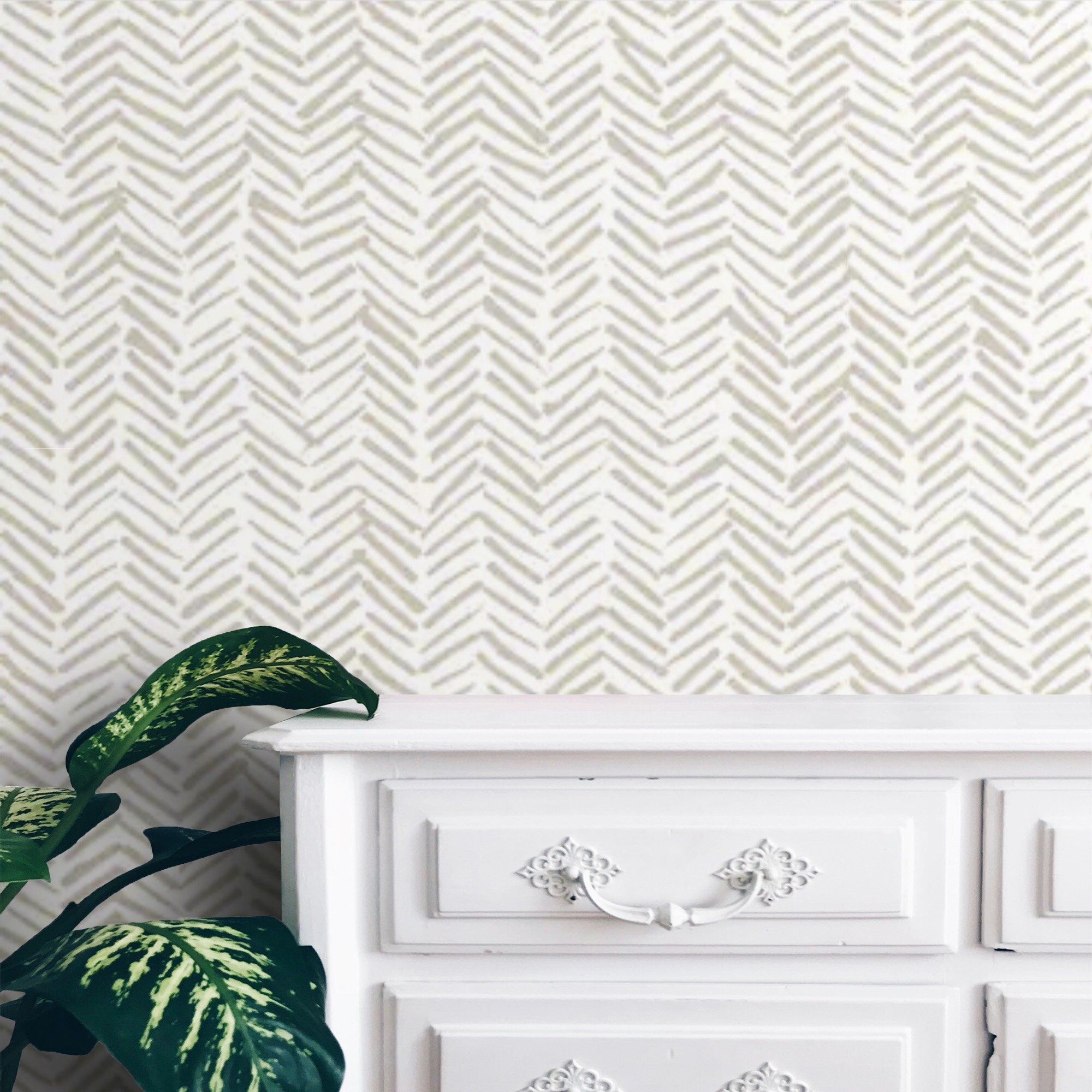 Herringbone Wallpaper Peel and stick Modern Removable Minimal | Etsy