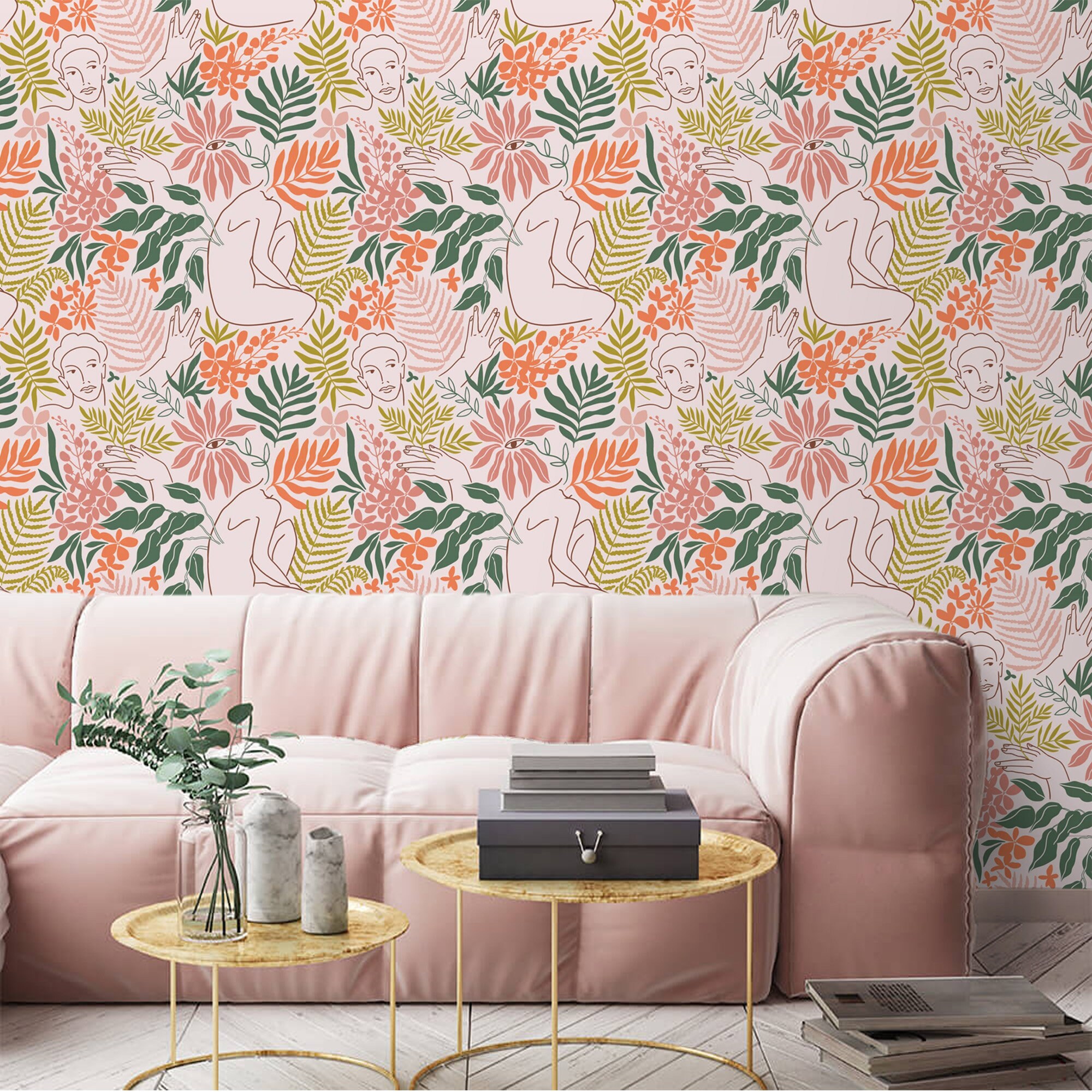 Wallpaper Lines Art Peel and Stick Removable or Traditional | Etsy