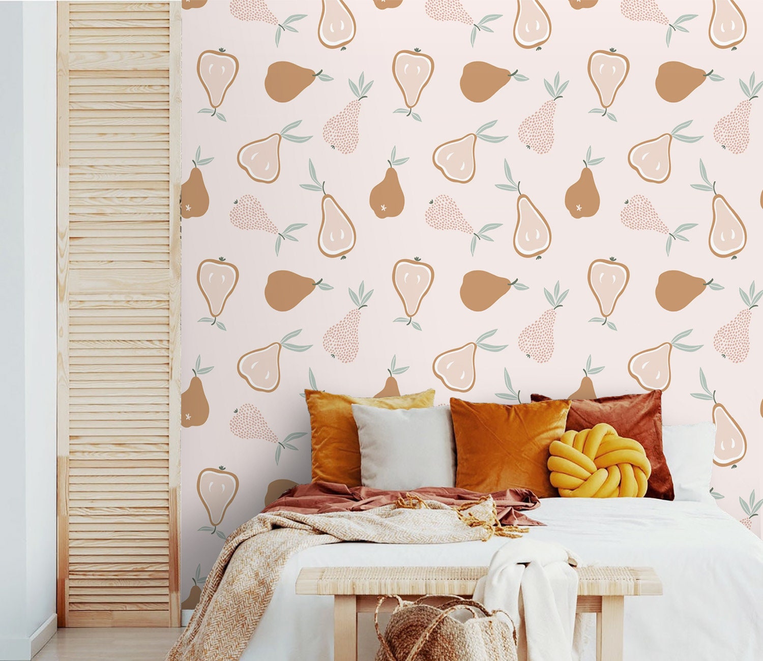 Fruit Wallpaper Pears Peel and stick Removable Wall Paper | Etsy