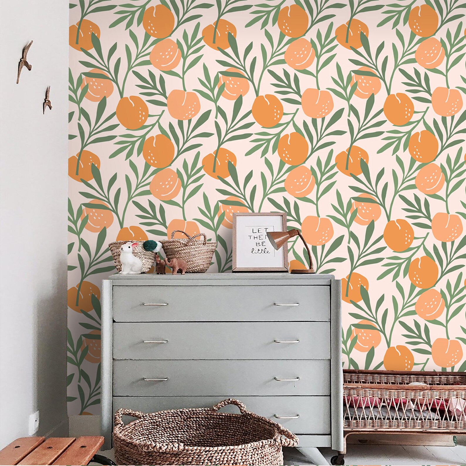 Peel and stick Wallpaper Orange Removable Self Adhesive Wall Etsy