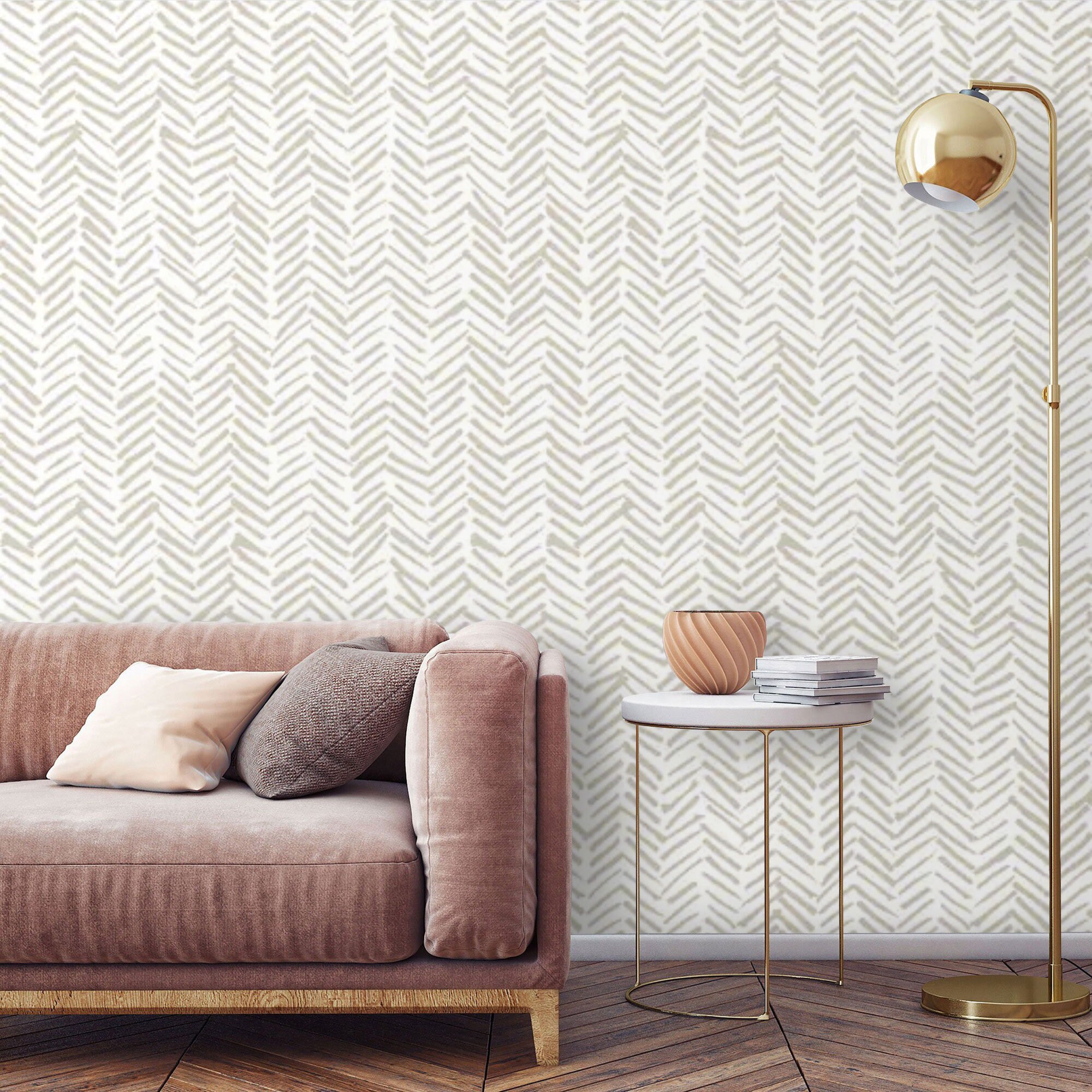 Herringbone Wallpaper Peel and stick Modern Removable Minimal | Etsy