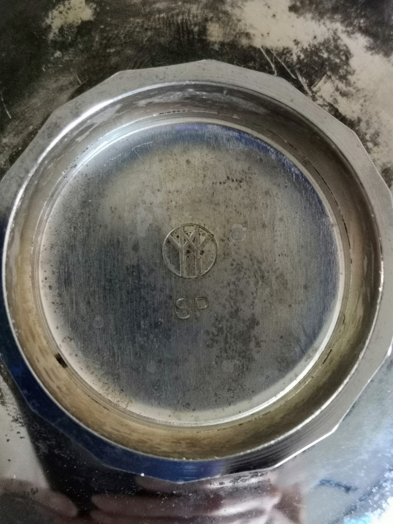 Vintage silver Plated Cup Plate of Japanese Emperor and Empress/' Golden Wedding Anniversary Rare
