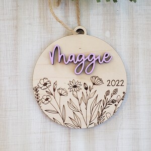 Personalized Wildflower Ornament