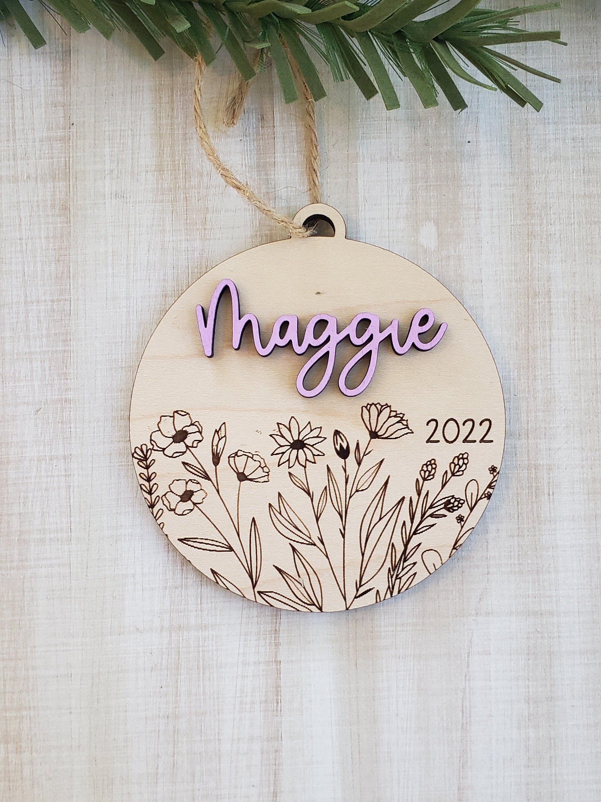 Personalized Wildflower Ornament - Etsy