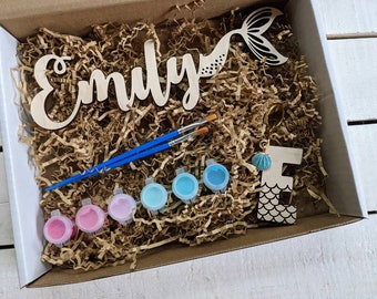 Kit di pittura personalizzato a forma di sirena: divertimento fai da te per bambini creativi