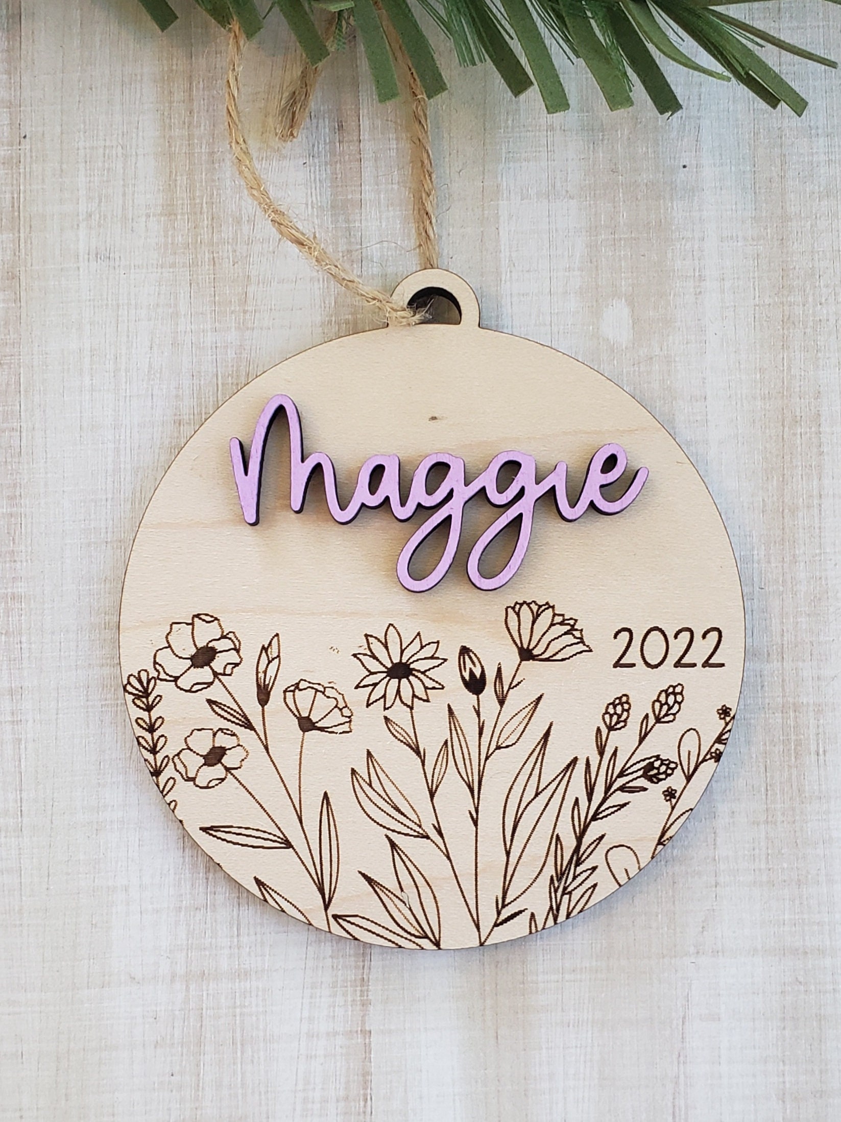 Personalized Wildflower Ornament - Etsy