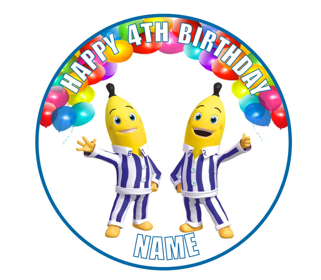 Bananas in Pyjamas Edible Icing Cake Topper 19cm PRE-CUT - Etsy
