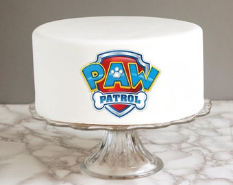 Paw Patrol Edible Icing Cake Topper Logo PRE-CUT