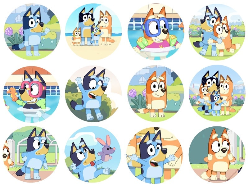 12 x Bluey Edible Icing Cupcake Toppers PRECUT Etsy