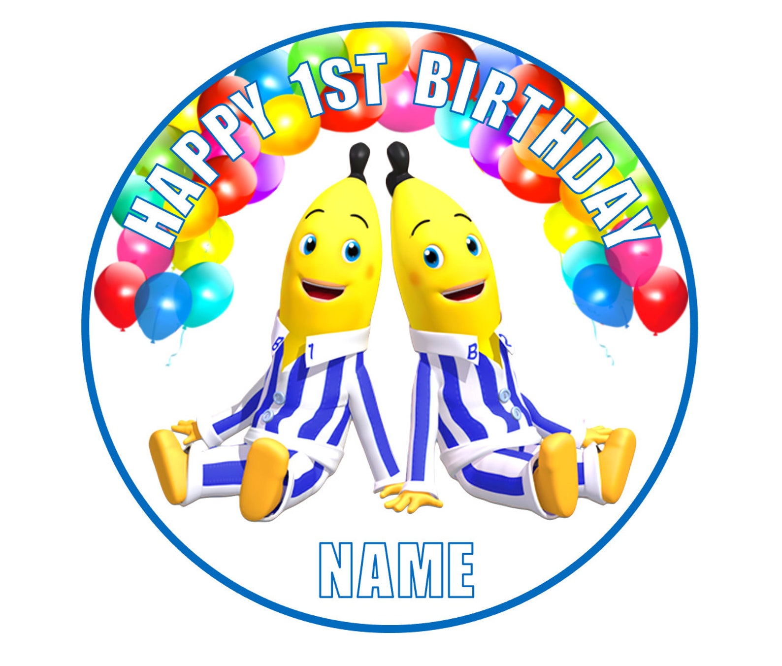 Bananas in Pyjamas Edible Icing Cake Topper 19cm PRE-CUT - Etsy Australia