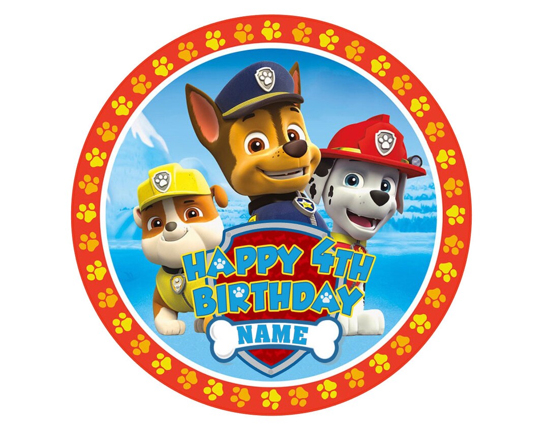 paw-patrol-edible-icing-cake-topper-19cm-pre-cut-etsy-australia