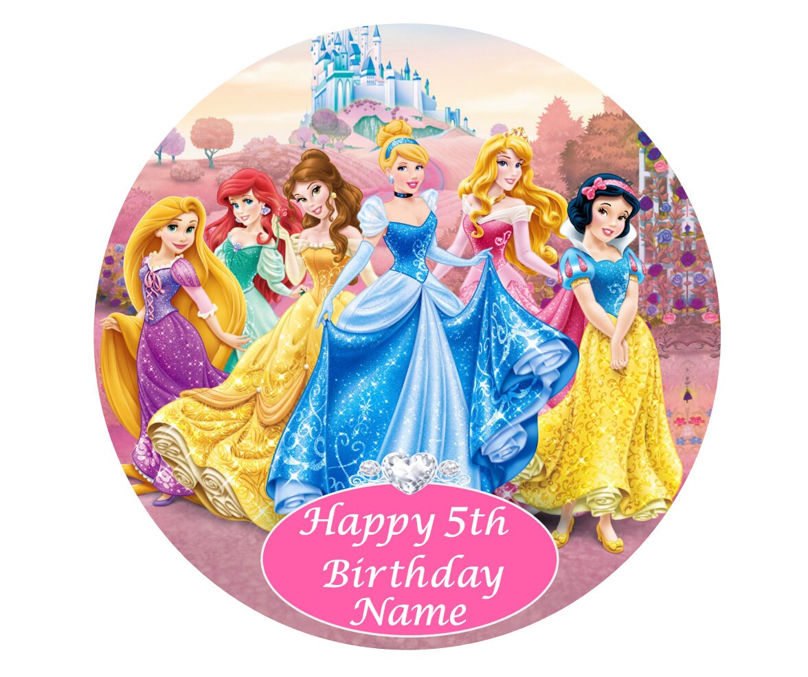 Disney Princess Edible Icing Cake Topper 19cm PRE-CUT - Etsy Australia