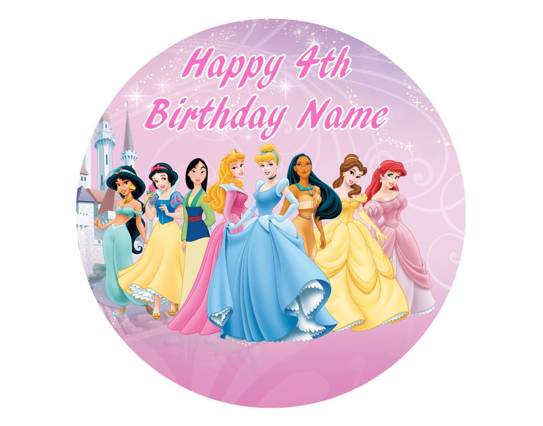 Disney Princess Edible Icing Cake Topper 19cm PRE-CUT - Etsy